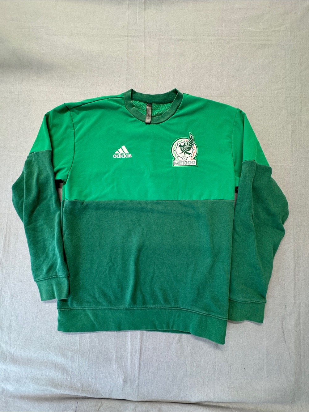 Adidas Mexico National Team DNA Woven Crew Pullover Green Sweatshirt Mens XS P44